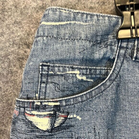 LIZ CLAIBORNE Capri Pants Women's Large Blue Michaela High-Rise Sailboat Print - Picture 5 of 16